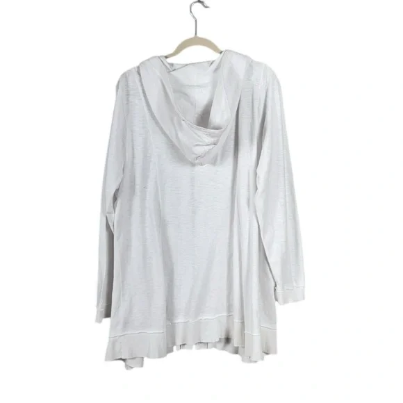 Soft Surroundings Womens Embroidered Hoodie Jacket 2X White Bohemian Oversized - Picture 3 of 6